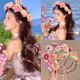 Super fairy garland headband headband girl princess forest simulation rattan flower headband cute girl head flower 4# flower garland--purple garland