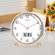 Kangbas simple table clock living room bedroom study desktop clock 2025 creative fashion table clock calendar quartz clock 3476Y calendar white (29 cm)