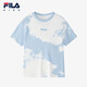 Fila silk soft cotton Fila children's short-sleeved T-shirt 2025 summer men's and big children's tops full print two-ZB 120