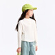 Annai children's wear girls' simple outer wear and inner wear mid-collar long-sleeved sweater 2025 autumn new style toffee white 140cm