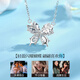 Lao Fengxiang ice crystal butterfly sterling silver necklace women's niche high-end jewelry wedding anniversary gift for girlfriend and wife ice crystal butterfly set chain-brand gift box