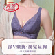 Ropa interior de Langsha (Langsha) para mujeres con senos pequeños que recolectan latón de sujetador anti-sagging especial para la recolección de senos, pares de senos sin anillos de acero, sujetador transpirable B1# [suma parcial] Set gris Purple 70A /32A