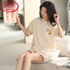 LangSha light luxury high-end pajamas for women in summer pure cotton thin short sleeves New cute summer home clothing two-piece set DGG-N1478 tight pure cotton M [recommended 80-100Jin [Jin equals 0.5 kg] wear]