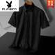 花花公子（PLAYBOY）爸爸装夏季短袖衬衫上衣2025新款休闲宽松男装衬衣爸爸装短袖衣服 DX6624 42 体重约160170斤