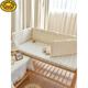 G.Duckkids Crib Surround Weichbeutel Neugeborenes Baby reines Baumwollbohnen Anti-Kollisionspuffer Weiches Beutel Kinder Baby Bett Rail blockierende Stoff Jungle Kaninchen [Höhe 28 cm] 240 cm1 Tablette