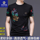 NVWNK Marke High-End-Männer-Tigerkopf kurzärmelig T-Shirt Mercerated Round Hals halbärmeligem Sommer Mulberry Seidenwurm Ice Seiden T-Shirt Top Trend 829 gestreiftes Buchstaben Weiß M 165/ Empfohlen 95-120jin [Jin gleich 0,5 kg]