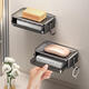 SANQIHU BAÑO BAJA DE SOABOR DE JAUMA MUNTIVA sin golpes de jabón de pared Rack almacenamiento de jabón para jabón de jabón para el hogar Pistola de ceniza con estante de drenaje Enviar 1 limpieza de algodón-9894