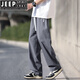 Jeep Spirit Summer Ice Seidenhose Herrendünner Stil 2025 Neue trendige losen geraden Hosen Herren atmungsablößere, schnell trocknende Hose K6636 Khaki l ungefähr 110 ~ 130jin [Jin gleich 0,5 kg] kann getragen werden