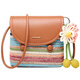 Aokang Bag Bag Women's Rainbow Color-Bloqueo de moda Bolsa cuadrado pequeño Luz de lujo Crossbody Shoulse Bag Bull For Girlfriend Wife