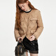 Fan's Fine Silanen La pequeña chaqueta de duda de estilo de fragancia pequeña para mujeres en otoño e invierno 2024 nueva chaqueta de moda de cuello redondo 14103 Café de nuez xs