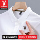 花花公子（PLAYBOY）高档纯棉濮森保罗POLO衫小马标夏季潮牌短袖t恤男士翻领体恤上衣 官方店品牌6626黑色 长袖款 M 48/