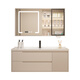 Wrigley Style de madera maciza Combinada de baño de madera sólida Cerámica Integrada Baño Baño Washbasin Gabinete Combinación Washbasin 7036 Grid de gabinete inferior de color crema
