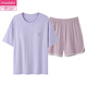 Modales Paar Pyjamas Sommer kurzärmelige Shorts mit Brustpolstern für Frauen können einfache Männer mit großer Size-Heimkleidung NSN15602 MEN 15802 Frauen mit Brustpolster XL [Single-Set] Frauenstil tragen