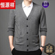 
Hengyuanxiang brand wool cardigan men's spring, autumn and winter style middle-aged and elderly knitted sweater thickened large size daddy long-sleeved sweater jacket HJ1669 camel S 165/48/105 size