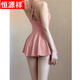 HENGYUANXIANG MAISONSUSUIRS JUPTE FEMME STYLE COUVERTURE CONSERVATEUR CONVERATIVE COUVERTURE POUR VOUS AVEC Look Slim Coréen Version coréenne Shirt Super Fairy 2025 SENS SENS STRIPT HOT Spring Red 3051-Swimsuit + A1 Shirt S [Suggestion 80-90jin [Jin est égal à 0,5 kg]]