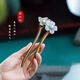 Mengjunchen green sandalwood handmade tassel U-shaped hairpin elegant ancient style cool hairpin female new Chinese style hair accessories advanced updo handmade hairpin beautiful as jade