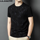 Camiseta de manga corta de Lilang Men Men's Summer Summer Style Coreano Camiseta Estampada personalizada Top Top delgada Camisa transpirable Apricot S 165/854A