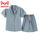 
Catman (MiiOW) short-sleeved shorts pajamas for women with high-end ice silk new summer solid color imitation silk suit thin casual home clothing 3899 pine green XL (weight 108 to 125)