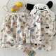 Niedlicher Crayon Shin-Yun-Baumwollpyjamas für Frauen dreiteilige Sommer-Strickjacke Cartoon Home Clothing Set JHX-9901J#Pink Bian Mike M Empfohlen 80-100