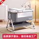 
Crib movable cradle bed portable two-in-one foldable multi-function bb bed newborn splicing bed aluminum alloy-mu Yuyun gray丨Dream-full model [memory