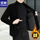 ROMON autumn and winter men's new woolen suit jacket with cotton and thickening casual versatile suit for young and middle-aged men 9917 black 2XL 141-155Jin Jin equals 0.5 kg