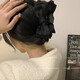 Black double-sided bow hair clip 2024 new large hair clip back of the head high-end hair shark clip hair accessory black bow hair clip