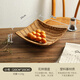 Retro Imitation Rattan Fruit Plate Snack Basket Square Dessert Plate Tray Living Room Coffee House Snack Basket Small Size (20CM*20CM)