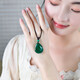 Collier de malachite joyeux PENDANT GREEN DROPE DROP FORME RAPE BIELLEMENT DE CRISTAL BIELLISSE BIELLISSE MEN ET FEMMES G8399