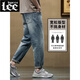 Lee dprre retro jeans boys summer thin straight loose casual trousers 2025 new fashion brand cone pants men 2629 blue 28 [80-100Jin [Jin equals 0.5 kg]]