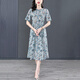 Ehangy light luxury brand dress for women 2025 summer new casual fashion design sense temperament comfortable floral skirt color L (100-115Jin[Jin equals 0.5 kg])