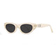 2025 Neues GM Retro Polarisierte Katzenauge -Sonnenbrille für Frauen, schlanker kleiner Rahmen, europäische und amerikanische Straßenaufnahme Heiße Mädchen Sonnenbrille 857 Schwarzer Rahmen graues Blatt [Glassbox + Spiegeltuch]