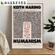 
Keith Harlem Pop style abstract graffiti decorative painting niche trendy bedroom bedside hanging painting restaurant art mural JD15868 35*50cm