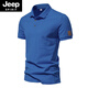 Jeep Spirit American Retro Perlenboden Baumwollmänner Polo. Shirt Solid Color Casual Business Commuter Kurzärärmelte T-Shirt Sommer halbärmelig versteckt (aq new 691) l l (120-140jin [Jin ist gleich 0,5 kg])
