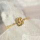 KZD old phoenix yellow diamond ring women's light luxury slightly lace open ring retro fashion citrine ring gold color