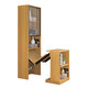 UFSAGCG Corner Pliage Biber étagère intégrée Simple Modern Student Home Desk Ordinking Bureau Écriture Bibliothèque Single Armoire + Table pliante supérieure Longueur gris foncé 1396 * 35