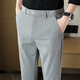 Jesons summer pants men's casual pants straight drooping pinnacle suit pants slim foot business casual pants trousers K723 black (crop pants) 32
