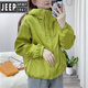 JEEP SPIRIT蓝色双拉链冲锋衣外套女2025春季新款小个子宽松休闲短款夹克 浅蓝色 【原版】 M 建议90-118斤