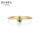 Century Yuan 18K gold ring women's gourd K gold Fulu double full zircon ring for girlfriend and wife birthday gift K gold gourd ring about 1.22g 10 circles