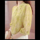 WEWE fashion floral round neck pullover summer new mid-sleeved X temperament and age-reducing versatile middle-aged mother thin top Goose yellow [high quality 693] M Suggestions [85-105Jin [Jin equals 0.5 kg]]