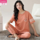 Pantalones de pijamas de pijamas de manga corta de las mujeres modales Summer Pure Algody Home Cothing El algodón puro se puede usar afuera en la primavera de verano Otoño Autumn Summer Y9717 M (recomendado 75-95Jin [Jin es igual a 0,5 kg])