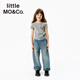 little MO/Co. Antibacterial little moco children's clothing 25 new girls' print short-sleeved T-shirt parent-child clothing KBE3TEE038 medium flower gray antibacterial 150 150/72