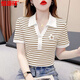 Hengyuanxiang chiffon short-sleeved shirt for women in summer, versatile slim and age-reducing women's top fashionable solid color ruffle-edged 1047-green S recommended 95 Jin [Jin equals 0.5 kg] or less