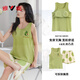 Yalu chest pad vest shorts pajamas for women 2025 summer pure cotton sleeveless cartoon large size home clothing suit chest pad vest-F9856 M women--