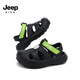 Jeep Children's Shoes, Sandals, Boys 'Black Hole Shoes, Bag Toe Summer Style 2025 NUEVO Corriente para niños que traza zapatos de playa Mihong 29/30 La longitud de los zapatos es de aproximadamente 20.0 cm
