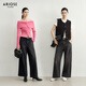 
Ainos Essi [same style in the mall] 2025 autumn new product versatile cotton loose retro jeans and pants for women 40713245 black gray M