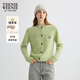Teenie Weenie Zhao Lusi's same style Bear Girl Sheep Wool Knitted Cardigan 2025 Autumn New Sweater Mint S