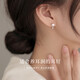 Qi Xiaomi S999 sterling silver freshwater pearl earrings for women with pierced ears, pure silver earrings, simple back-hanging earrings, anti-lost design, a pair of pearl earrings, 999 pure silver