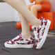 Lightning x Storm Picasso Pinturas Co-Branded Xiaoxiangfeng Women's Shoes Women Lightning Bread Bread Pareja Cabina deportiva Zapatos Men y mujeres D6227 Cherry Red 42