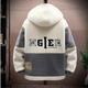 
Playboy lamb velvet jacket men winter loose trend teen junior high school students cotton thickened velvet men's jacket off white XL