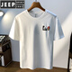 Jeep Spirit großer Größe von Männern kurzärmelig T-Shirt Hong Kong Style Gedruckte Baumwoll-T-Shirt 200 Jin [Jin ist gleich 0,5 kg] Erhöhung und Fett weiß 12 JSW9901 XL empfohlen 124-140 Jin [Jin gleich 0,5 kg]